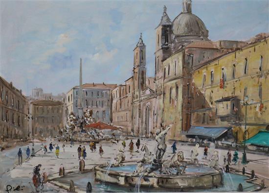 Italian School, oil on canvas, Gianicolo Fountain, Rome 50 x 68cm.